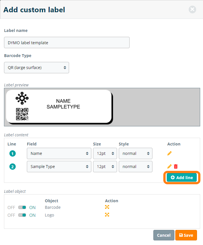 dymo label sizes