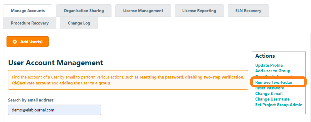 Two step verification